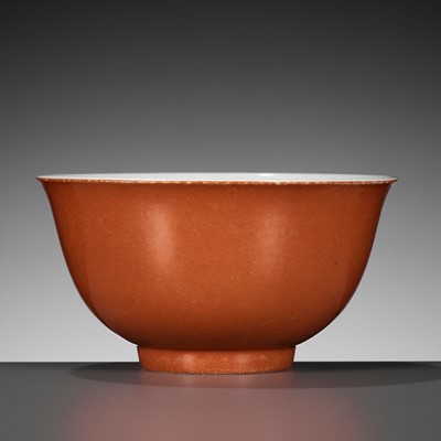Lot 265 - A CORAL-GLAZED BOWL, DAOGUANG MARK AND PERIOD