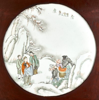 Lot 237 - A FAMILLE ROSE ‘JOURNEY TO THE WEST’ PLAQUE, QING DYNASTY