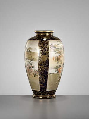 Lot 228 - BANKOZAN: A FINE AND LARGE SATSUMA CERAMIC VASE