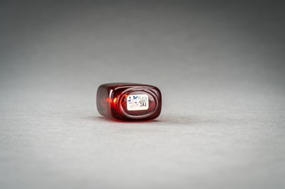 A TRANSPARENT RUBY RED GLASS SNUFF BOTTLE, REPUBLIC