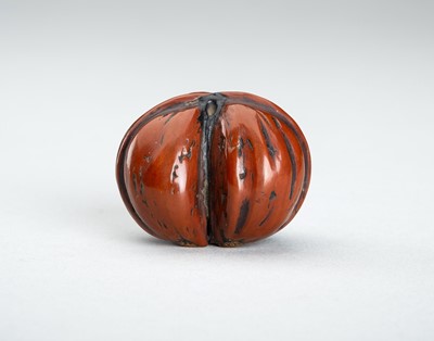 Lot 801 - A NETSUKE OF A DOUBLE WALNUT, 19th CENTURY