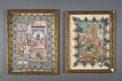 Lot 698 - A LOT WITH TWO FINE MUGHAL MINIATURE PAINTINGS