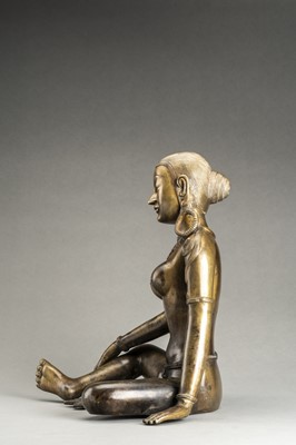 Lot 191 - A LARGE NEPALESE BRONZE FIGURE OF INDRANI, c. 1900s