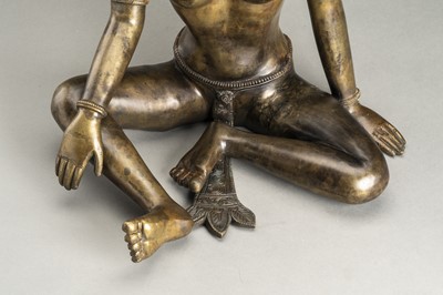 Lot 191 - A LARGE NEPALESE BRONZE FIGURE OF INDRANI, c. 1900s