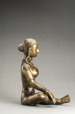 Lot 191 - A LARGE NEPALESE BRONZE FIGURE OF INDRANI, c. 1900s