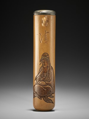 Lot 547 - KANO TESSAI: A FINE SAGEMONO CASE WITH BYAKUE KANNON