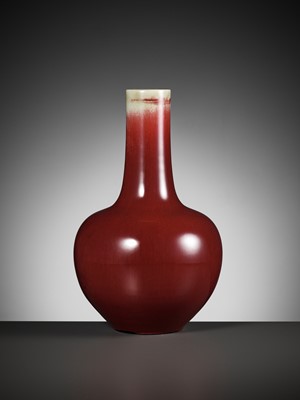 Lot 231 - A COPPER-RED GLAZED ‘LANGYAO’ VASE, TIANQIUPING, QING DYNASTY
