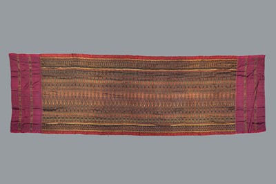 Lot 568 - A LOT WITH TWO KHMER SILK HOL PIDAN CEREMONIAL HANGINGS