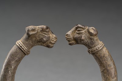 Lot 765 - AN ACHAEMENID SILVER LAMB-HEADED BRACELET