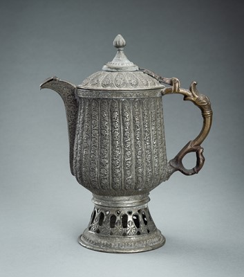 Lot 696 - A KASHMIR TINNED COPPER SAMOVAR KETTLE, 19th CENTURY