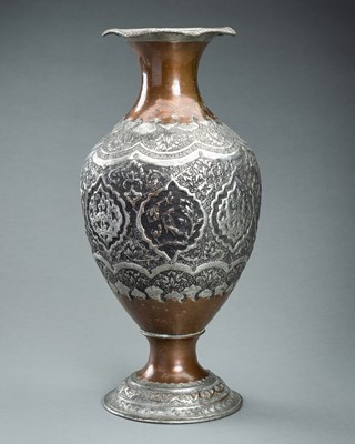 AN INDO-PERSIAN COPPER BALUSTER VASE, 19th CENTURY
