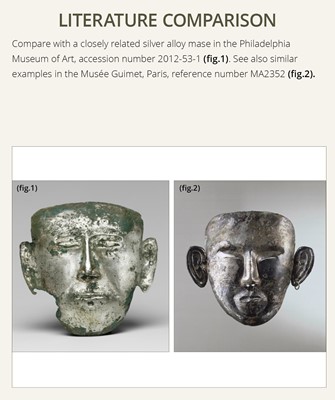 Lot 107 - A SILVER FUNERARY MASK OF A NOBLEMAN, LIAO DYNASTY