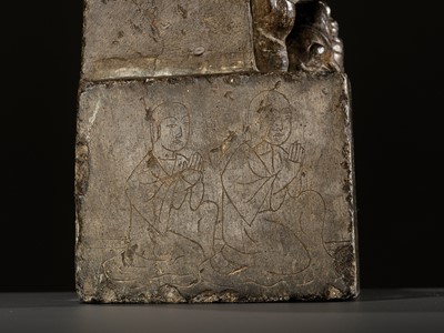 Lot 170 - AN INSCRIBED BUDDHIST LIMESTONE STELE, TANG DYNASTY