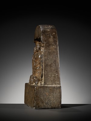 Lot 170 - AN INSCRIBED BUDDHIST LIMESTONE STELE, TANG DYNASTY