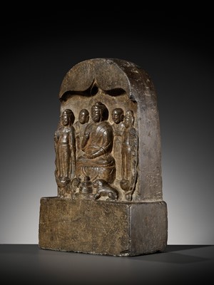 Lot 170 - AN INSCRIBED BUDDHIST LIMESTONE STELE, TANG DYNASTY