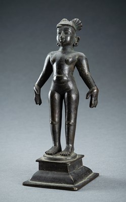 Lot 692 - AN INDIAN BRONZE FIGURE, 19th CENTURY