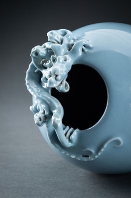 Lot 401 - A SKY-BLUE GLAZED ‘CHILONG’ VASE, c. 1920s