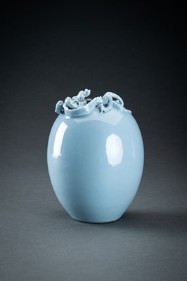 Lot 401 - A SKY-BLUE GLAZED ‘CHILONG’ VASE, c. 1920s