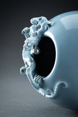 Lot 401 - A SKY-BLUE GLAZED ‘CHILONG’ VASE, c. 1920s
