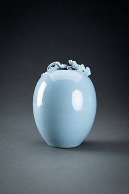 Lot 401 - A SKY-BLUE GLAZED ‘CHILONG’ VASE, c. 1920s