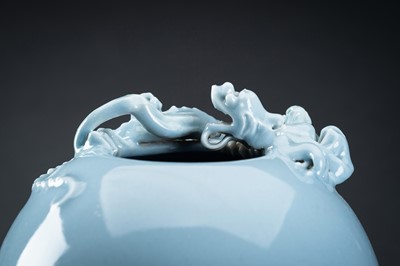 Lot 401 - A SKY-BLUE GLAZED ‘CHILONG’ VASE, c. 1920s