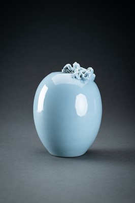 Lot 401 - A SKY-BLUE GLAZED ‘CHILONG’ VASE, c. 1920s