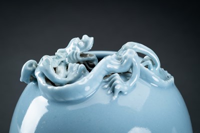 Lot 401 - A SKY-BLUE GLAZED ‘CHILONG’ VASE, c. 1920s