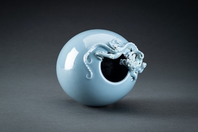 Lot 401 - A SKY-BLUE GLAZED ‘CHILONG’ VASE, c. 1920s