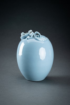Lot 401 - A SKY-BLUE GLAZED ‘CHILONG’ VASE, c. 1920s
