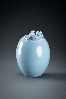 Lot 401 - A SKY-BLUE GLAZED ‘CHILONG’ VASE, c. 1920s