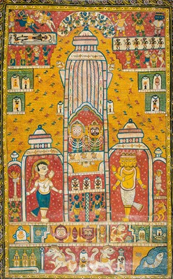 Lot 705 - A COLORFUL JAIN PAINTING, c. 1900s