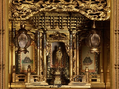 Lot 63 - A LARGE BUTSUDAN (BUDDHIST ALTAR) FOR AMIDA