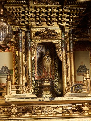 Lot 63 - A LARGE BUTSUDAN (BUDDHIST ALTAR) FOR AMIDA