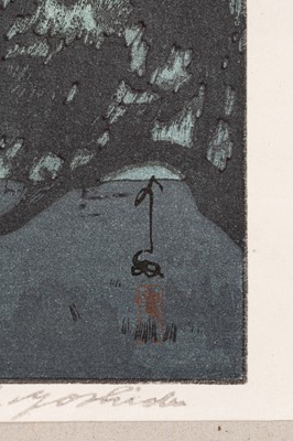 Lot 386 - HIROSHI YOSHIDA (1876-1950), EVENING ON THE CHIKUGO RIVER