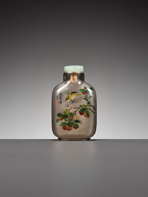 Lot 369 - AN INSIDE-PAINTED SMOKEY CRYSTAL SNUFF BOTTLE BY YE BENGQI, CHINA, 1920-1940