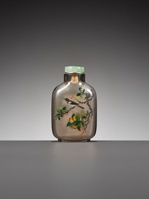 Lot 369 - AN INSIDE-PAINTED SMOKEY CRYSTAL SNUFF BOTTLE BY YE BENGQI, CHINA, 1920-1940