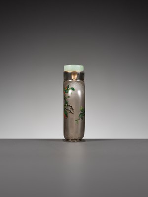 Lot 369 - AN INSIDE-PAINTED SMOKEY CRYSTAL SNUFF BOTTLE BY YE BENGQI, CHINA, 1920-1940