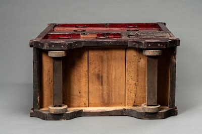 Lot 235 - A WOOD CHOBA DANSU (MERCHANT'S CHEST), 19TH CENTURY
