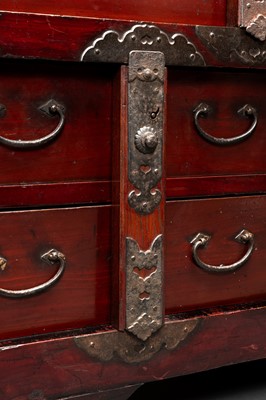 Lot 235 - A WOOD CHOBA DANSU (MERCHANT'S CHEST), 19TH CENTURY