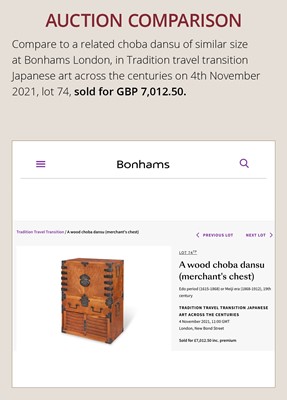 Lot 235 - A WOOD CHOBA DANSU (MERCHANT'S CHEST), 19TH CENTURY