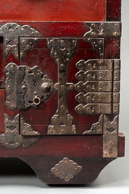 Lot 235 - A WOOD CHOBA DANSU (MERCHANT'S CHEST), 19TH CENTURY