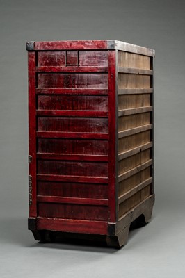 Lot 235 - A WOOD CHOBA DANSU (MERCHANT'S CHEST), 19TH CENTURY