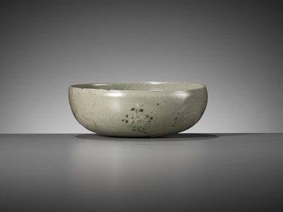 Lot 466 - A SLIP-INLAID CELADON-GLAZED STONEWARE ‘FLORAL’ BOWL, GORYEO DYNASTY