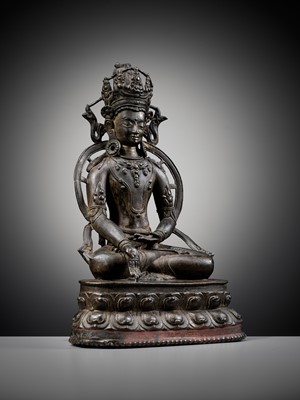 Lot 174 - A LARGE BRONZE FIGURE OF RATNASAMBHAVA, CENTRAL TIBET, 13TH-14TH CENTURY