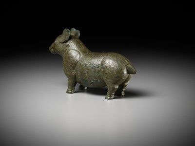 Lot 140 - A YIXING ‘TROMPE L’OEIL’ FIGURE OF A TAPIR, QING DYNASTY