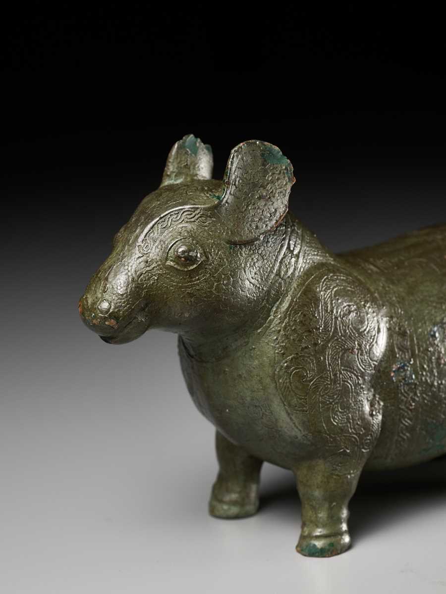 Lot 140 - A YIXING ‘TROMPE L’OEIL’ FIGURE OF A TAPIR, QING DYNASTY