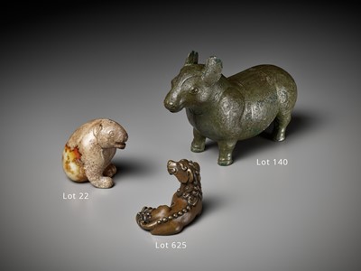 Lot 140 - A YIXING ‘TROMPE L’OEIL’ FIGURE OF A TAPIR, QING DYNASTY