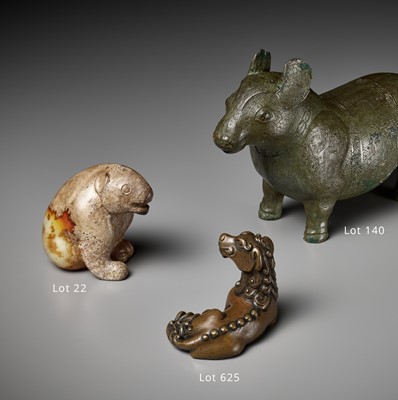 Lot 140 - A YIXING ‘TROMPE L’OEIL’ FIGURE OF A TAPIR, QING DYNASTY