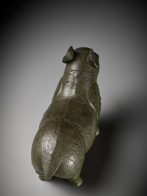 Lot 140 - A YIXING ‘TROMPE L’OEIL’ FIGURE OF A TAPIR, QING DYNASTY