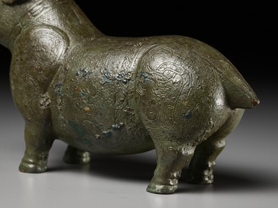 Lot 140 - A YIXING ‘TROMPE L’OEIL’ FIGURE OF A TAPIR, QING DYNASTY